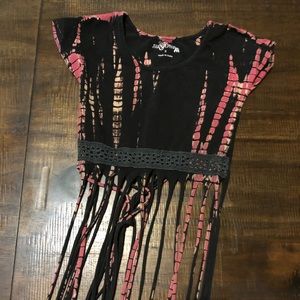 Jak and pepar tie dye fringe crop top
